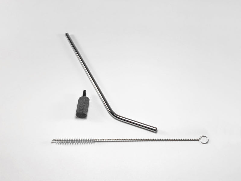 2-Liter metal straw with air stone & cleaning brush
