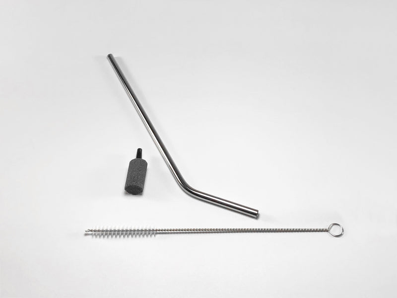 2-Liter metal straw with air stone & cleaning brush