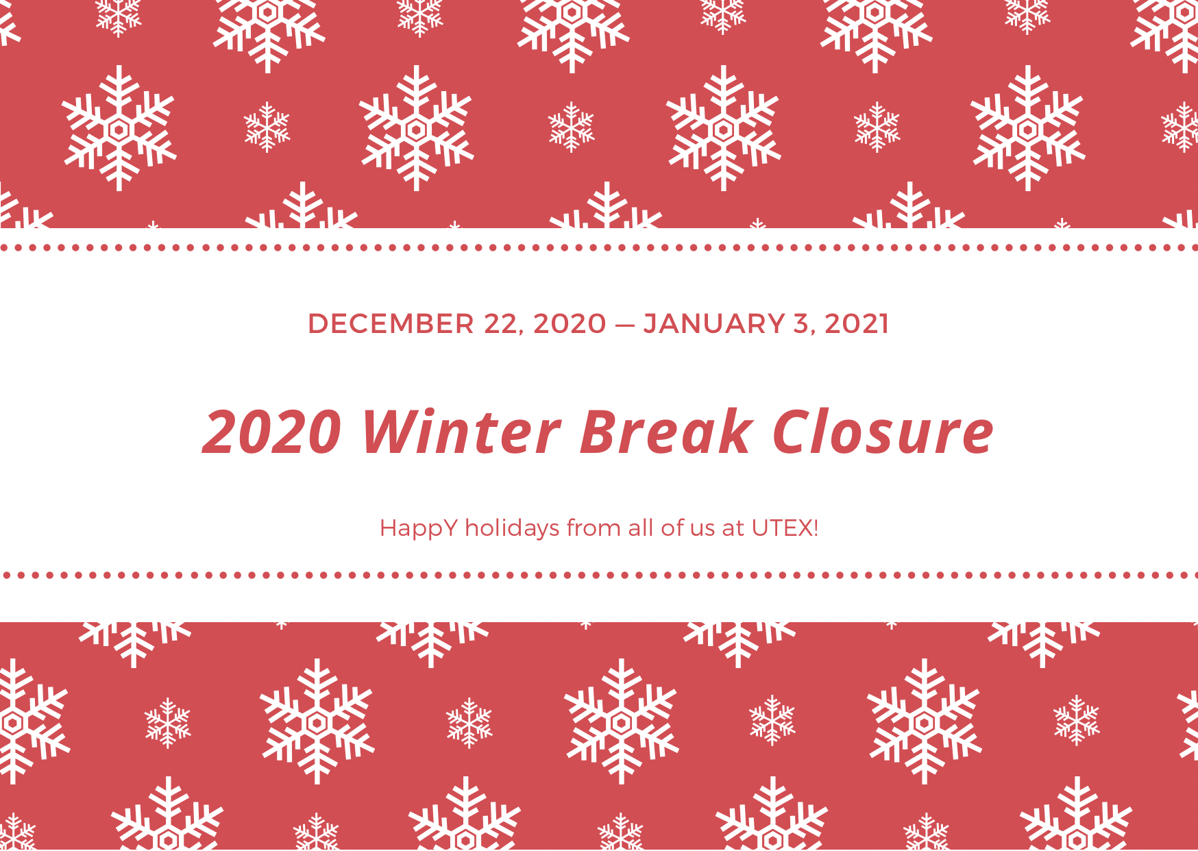 2020 Winter Holiday Closure | Knowledge base support links