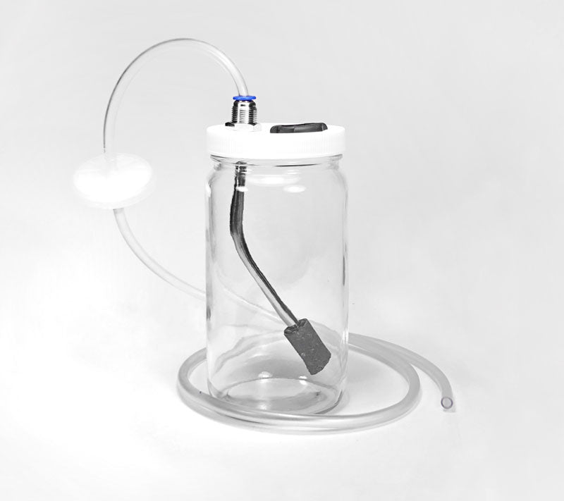 Photobioreactor Upgrade: 2-Liter metal straw with air stone and